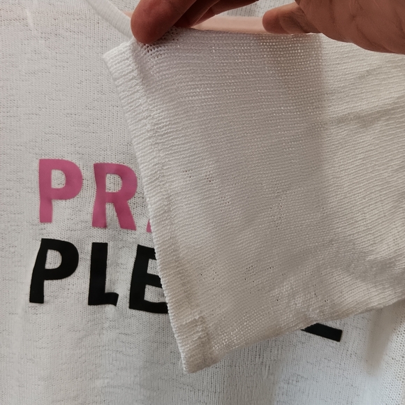 H&M Divided Crop Top Medium Loose Knit   Pretty Please White - Picture 9 of 11